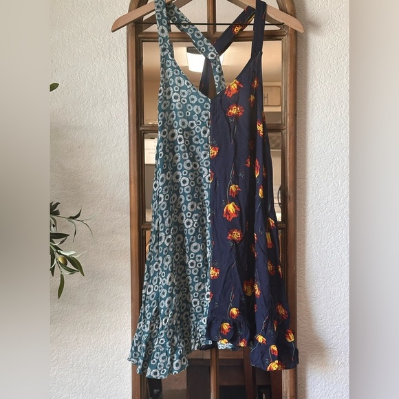 Free People Dresses & Skirts - Intimately Free People Mixed Print Ruffle Hem Mini Dress | Size Small